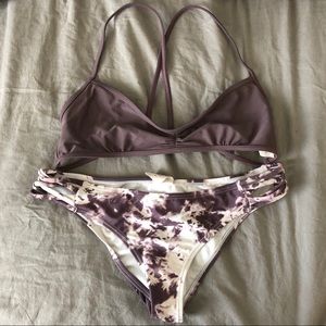 Purple and white bikini